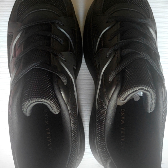 Black comfortable thick platform sneakers - Picture 4 of 4